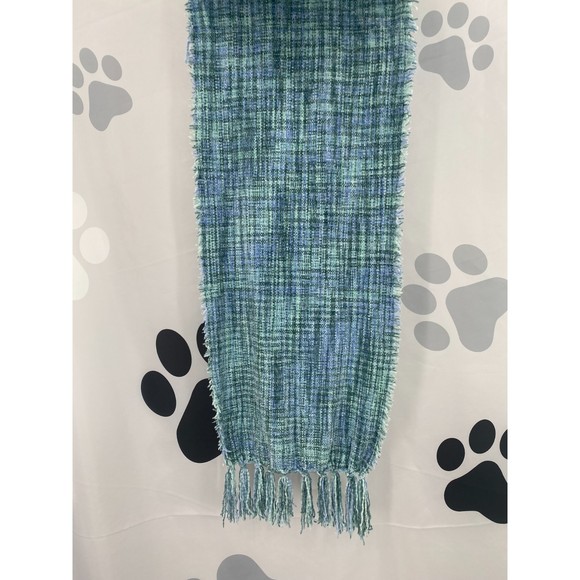 Charter Club NWT Space Dye Chenille Wrap Scarf Fringe Tassles Blue One Size New - Picture 6 of 11